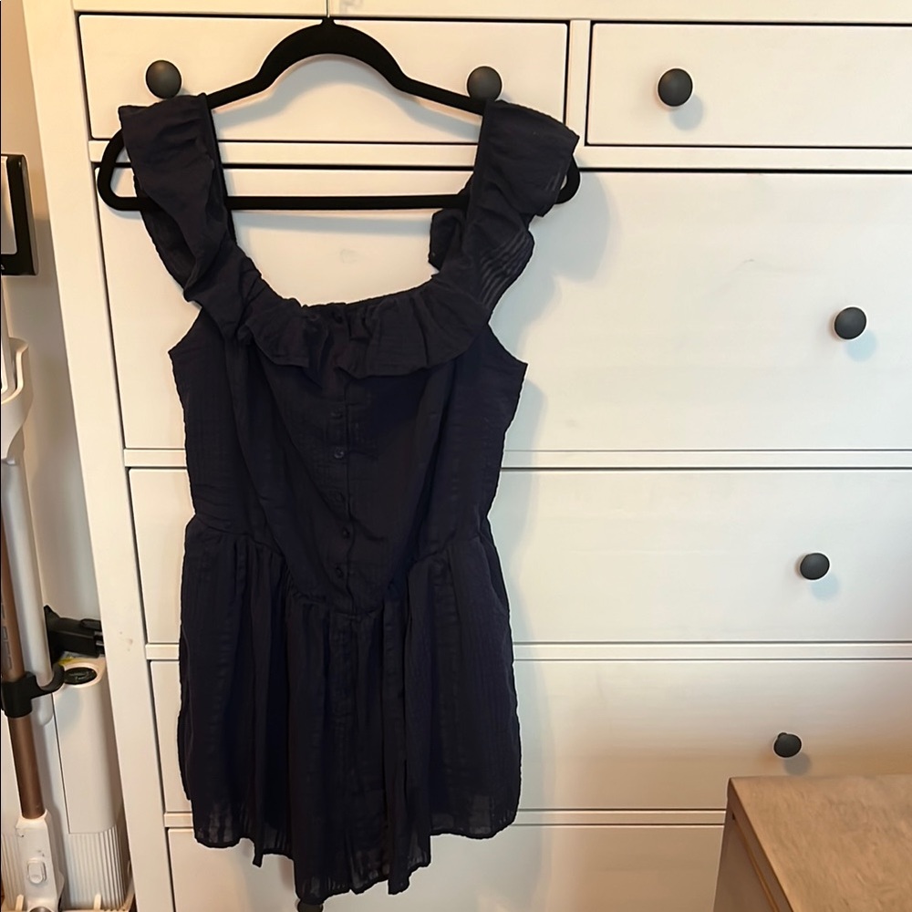 Aerie Midnight Blue Smocked Top